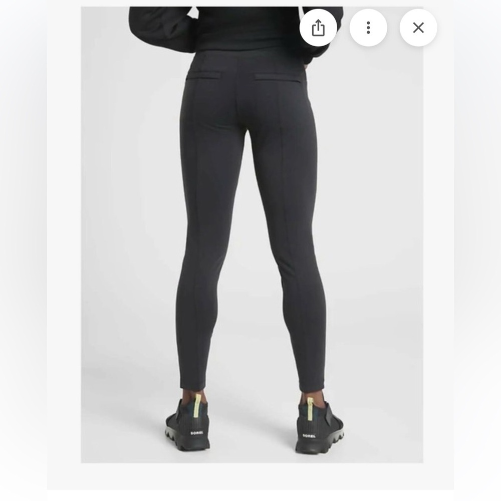 Athleta Delancey Mixed Media Shine Tights Leggings - Faux Leather - Picture 3 of 9